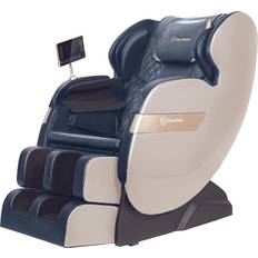 Blue leather recliner chair RealRelax Faux Leather Heated Full Body Massage Chair with Dual-core S Track & APP Control