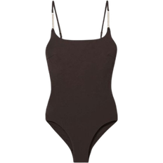 Reiss Chain Detail Underwired Swimsuit - Chocolate