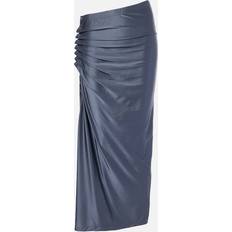 Rabanne Rabanne Gathered jersey midi skirt black UK 14