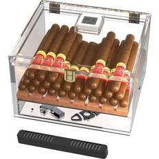 Smoking Accessories Wiaee Acrylic Humidor 50 Cigar Box