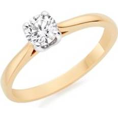 Beaverbrooks 9ct Yellow Gold and White Gold Diamond Solitaire Ring Gold/White Gold/Yell