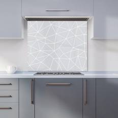 Grey Splash Guards Warren Reed Geometric Triangle Pattern Kitchen Splash Guard
