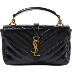 Saint Laurent College Mini metalassé Shoulder Bag - Black