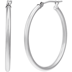 Unisex - White Gold Earrings Welry simply gold collection 20mm tube hoop earrings in 14k white gold