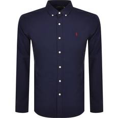 Polo Ralph Lauren Marineblå Oxford-skjorte med ikonlogo slim fit