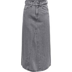 3XL - Jeansröcke Only Maxi Denim Skirt - Grey Denim