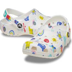 Sandals Crocs Toddler Classic Doodle Print Clog - White / Multi