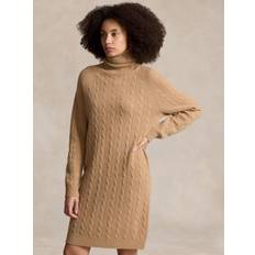 Polo Ralph Lauren Wool Cashmere Blend Jumper Dress, Camel Melange