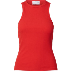 Selected Rib Tank Top - Flame Scarlet