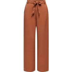 Only Trousers With Tie Belt - Brown/Mocha Bisque