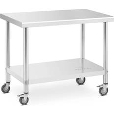 Royal Catering Stål-rullebord PREMIUM 60 x 100 cm 155 kg RCAT-100/60-W Barbord
