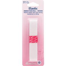 Fabrics Hemline non-roll ribbed elastic: 1m code: Fabrics White