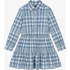 Blue Dresses Children's Clothing Ralph Lauren Girls Blue Check Cotton Dress