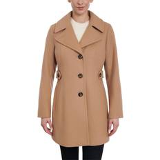 Anne Klein Outerwear Anne Klein Single-Breasted Peacoat - Camel