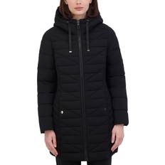 Nautica Women's Faux-Fur-Trim Hooded Packable Puffer Coat Noir