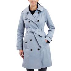 Gray - Women Coats London Fog Women's Double-Breasted Hooded Trench Coat, Created Macy's Koala Grey