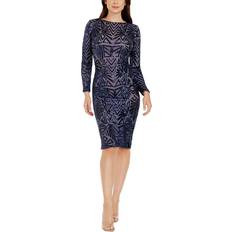 Knee Length Dresses - XXS Dress The Population Emery Sequin Dress - Navy