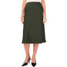 Skirts Vince Camuto Women's Satin A-Line Pull-On Midi Skirt Military Green