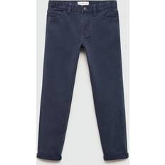 Mango Straight cotton pants dark navy Kids MANGO KIDS Dark Navy