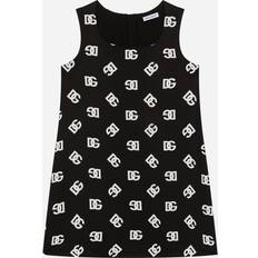 Silk Dresses Dolce & Gabbana Charmeuse Dress With Dg Logo Print Black