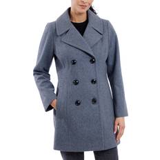 Anne Klein Coats Anne Klein Women's Double-Breasted Peacoat, Created for Macy's Grey