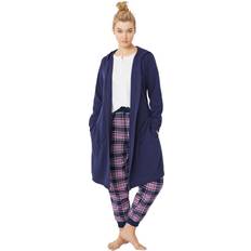 Ellos Underwear Ellos Hooded Fleece Robe - Navy