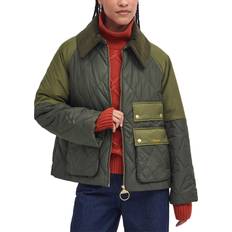 Barbour Clothing Barbour Women's Milby Quilted Corduroy-Collar Jacket Olive/Ancient