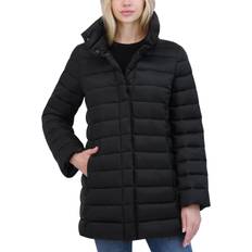 Tahari Women's Shine Collared Packable Puffer Coat Noir