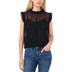 XS Blouses CeCe Ruffled Sleeveless Blouse - Rich Black