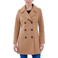 Anne Klein Double Breasted Wool Coat - Camel