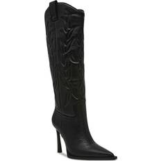 Steve Madden High Boots Steve Madden Women's Kinzee Stiletto Western Tall Dress Boots Black Leather