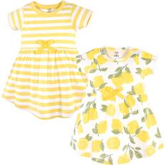 Children's Clothing Touched By Nature Toddler Girls Organic Cotton Short-Sleeve Dresses 2pk, Leopard Lemon Tree 5T