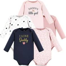 Children's Clothing Sold by: Hudson Childrenswear, Hudson Baby Infant Girl Cotton Long-Sleeve Bodysuits Girl Daddy Pink Navy 5-Pack Preemie