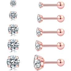 Wssxc Cubic Zirconia Hypoallergenic Women's Earrings - Steel