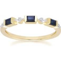 Sapphire Rings Gemondo Classic Baguette Sapphire & Diamond Eternity Ring in 9ct Yellow Gold