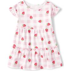 The Children's Place 18-24M Dresses The Children's Place Baby And Toddler Girls Strawberry Tiered Dress 12-18 Pink Sea Salt Cotton/Polyester