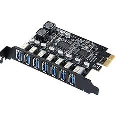 Controller Cards MZHOU 7 PCI-E Express Expansion Card, 3.0