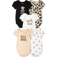 The Children's Place Leopard Bodysuits Children's Clothing The Children's Place Baby Girls Leopard Bodysuit 5-Pack 18-24 Cotton