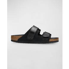 Birkenstock Slides Birkenstock Uji Mixed Leather Dual-Grip Slide Sandals BLACK