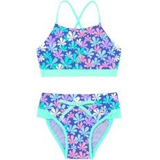 Bikinis iEFiEL Sold by: Girl Geometric Patterns Swimsuit Two Pieces Tie Dye Bikini Set Bathing Suit Sizes 3T-14 Floral Blue Green