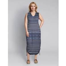 Lane Bryant Printed Side-Tie Midi Dress Napa Diamond Stripe