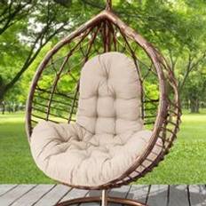 LivingAndHome Hanging Egg Thick Swing Chair Cushions Beige