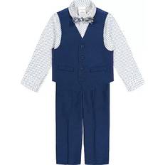 Solid Colours Suits Van Heusen 4-Piece Formal Suit Set Vest Pants - Collared Dress