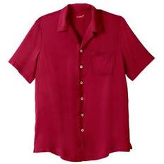 Red Shirts KingSize Big & Tall Solid Camp Shirt Rich burgundy 2XLT