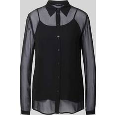 Armani Exchange Blouses Armani Exchange Bluse aus reiner Viskose mit Umlegekragen in Black, Größe