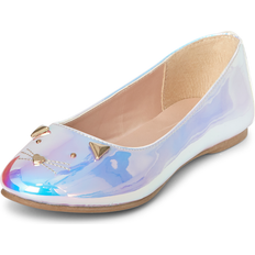 Ballerina Shoes The Children's Place Girls Holographic Cat Ballet Flats YOUTH Silver 100% Faux