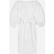 Midi-jurk - Wit Jurken Dolce & Gabbana Cotton Midi Dress With Puff Sleeves White