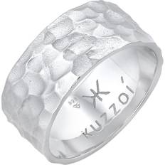 Kuzzoi Herren Bandring Gehämmert 925 Sterling Silber Herrenschmuck