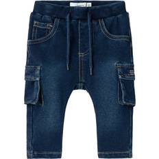 Name It Dark Blue Denim Ben Bag Sweat Cargo Jeans Noos 68