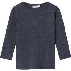 18-24M Barneklær Name It Wang Merino Wool Long Sleeved Top - Ombre Blue (13229017)